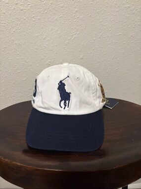 Polo Ralph Lauren White & Navy Polo Player Baseball Cap